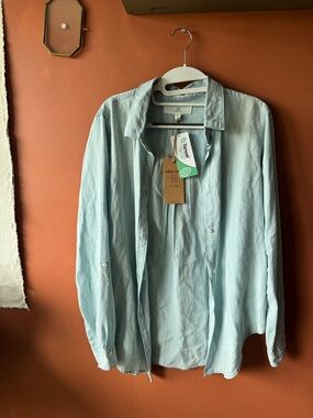 Vici Soft Sky Blue Women's Button-Down Shirt